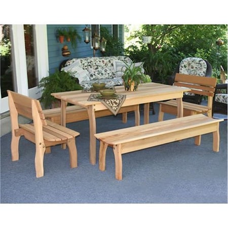 Back2Basics 94 x 32 in. Cedar Gathering Dining Set BA2838341